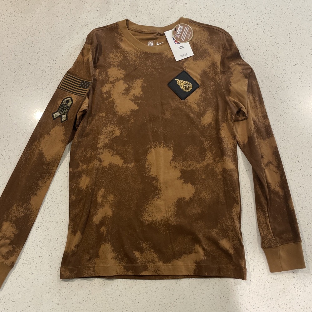 Tennessee Titans NIKE Salute to Service Brown On Field L/S T-Shirt Men's Small